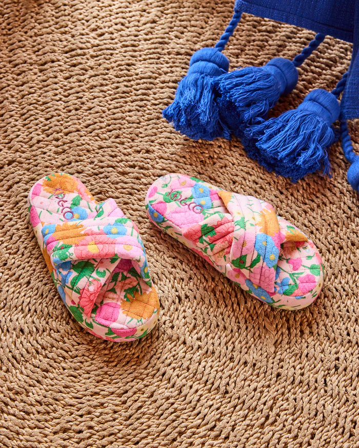 Follow The Sun Quilted Velvet Adult Slippers  | Kip & Co