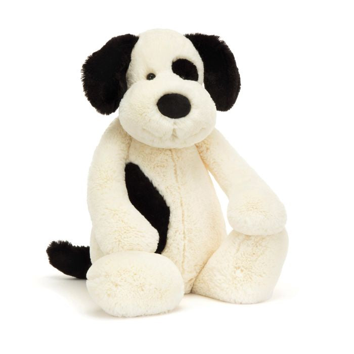 Bashful Black & Cream Puppy Really Big Cream 26x45x90cm