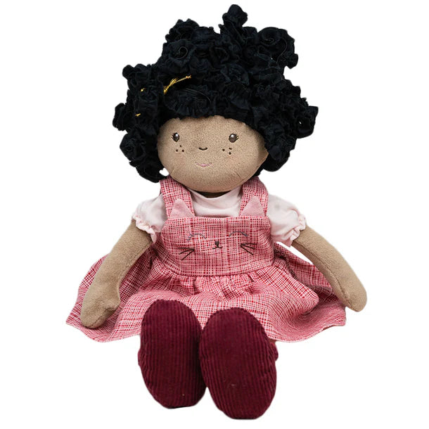 Madison- Dark Skin Girl-Natural, Sustainable, Ethical Handmade, 42cm | Tikiri-Bonikka