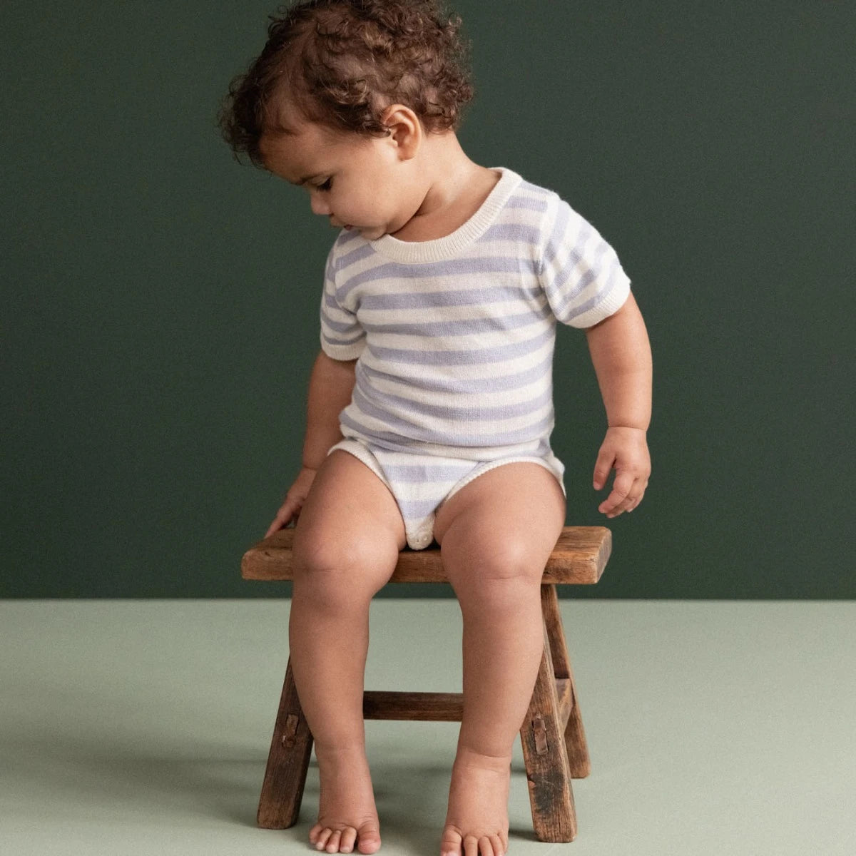 REN BODYSUIT | Zen Blue Sea Stripe | Nature Baby
