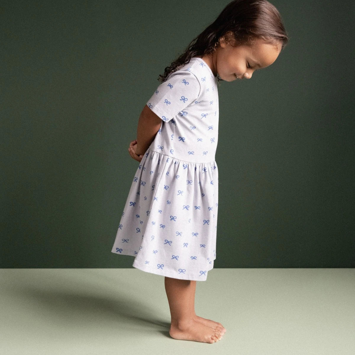 SATURDAY DRESS | Ribbons Zen Blue Print | Nature Baby