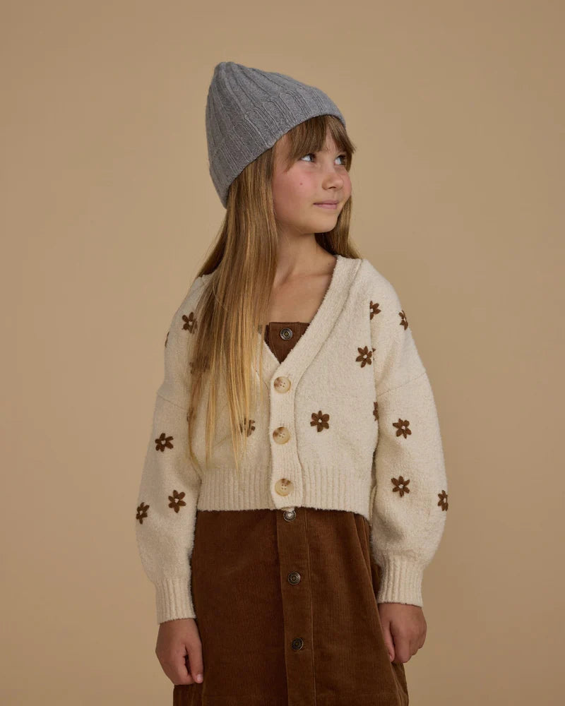 Boxy Cardigan || Winter Floral Embroidery |  Rylee + Cru