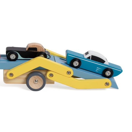 Car Transporter Truck - Blue/Yellow | Classic World