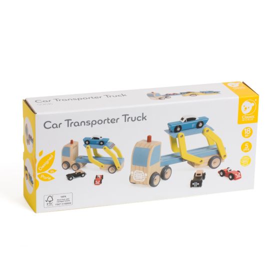 Car Transporter Truck - Blue/Yellow | Classic World