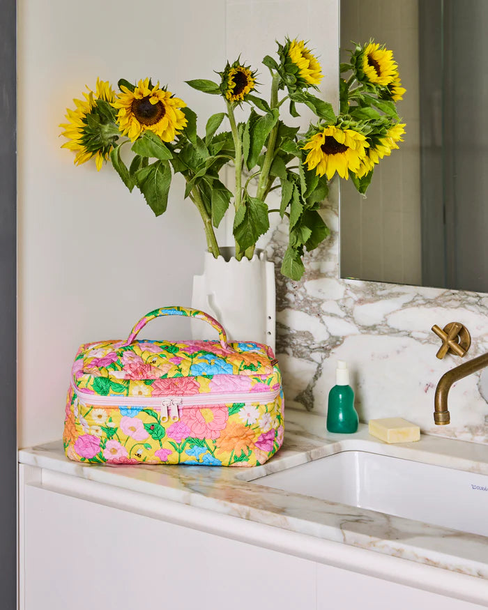 Follow the Sun Quilted Cotton Toiletry Case | Kip & Co