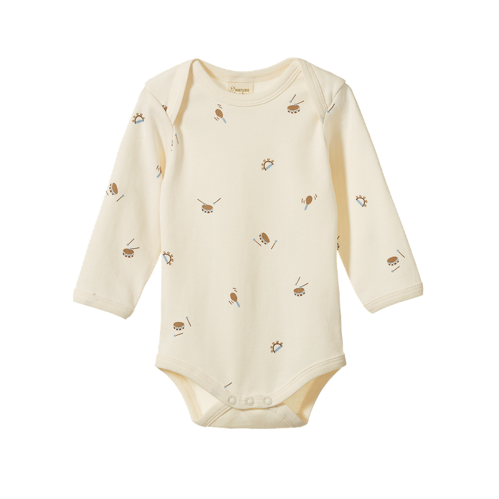 LONG SLEEVE BODYSUIT - Mini Music Print | Nature Baby