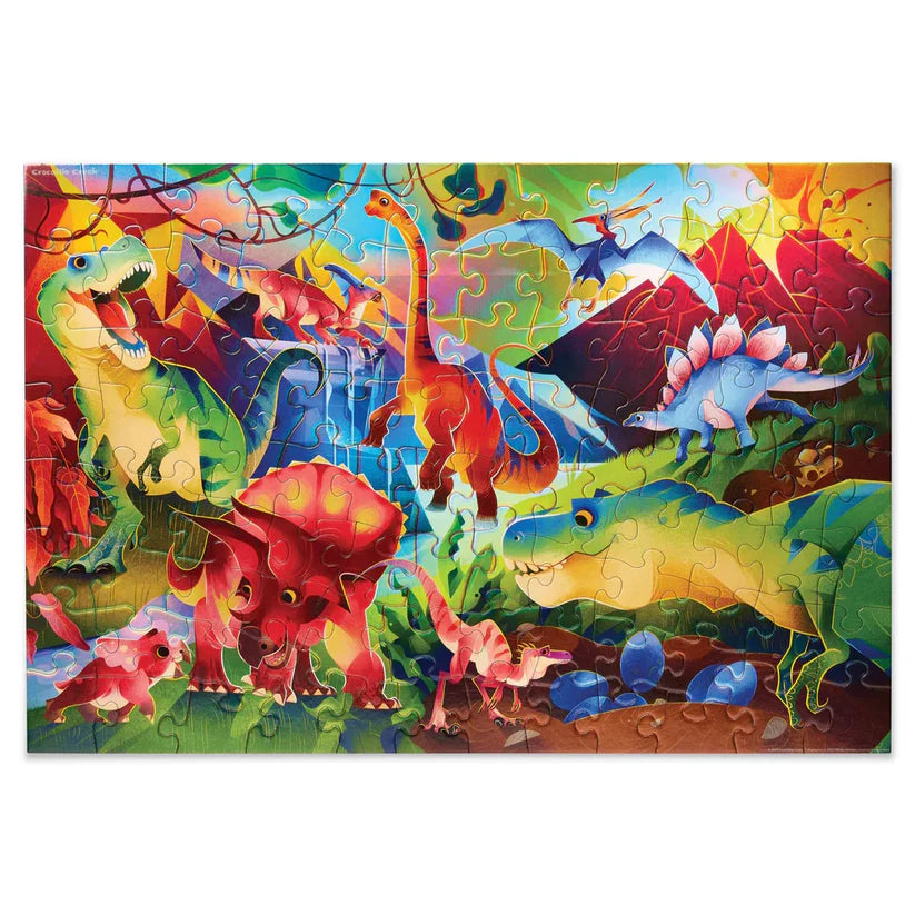 100 Piece Holographic Puzzle - Dinosaur World | Crocodile Creek