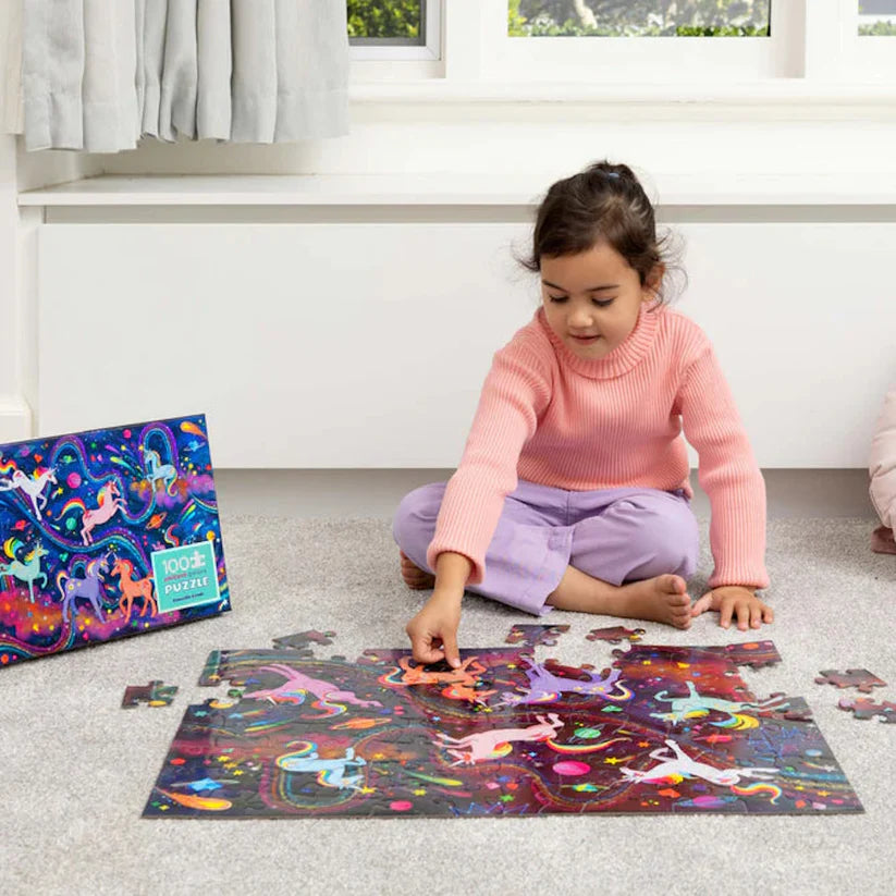100 Piece Holographic Puzzle -Unicorn Galaxy | Crocodile Creek
