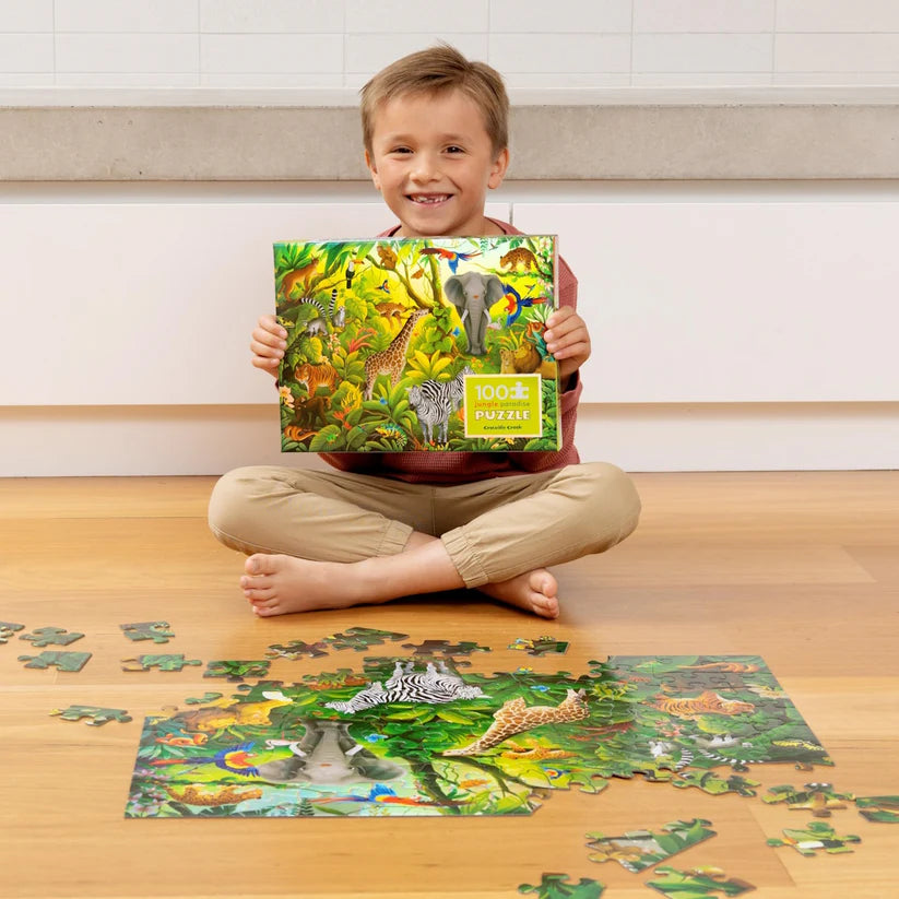 100 Piece Holographic Puzzle -Jungle Paradise | Crocodile Creek