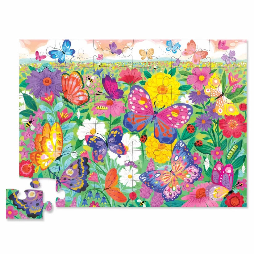 36pc Foil Puzzle - Butterfly Garden | Crocodile Creek