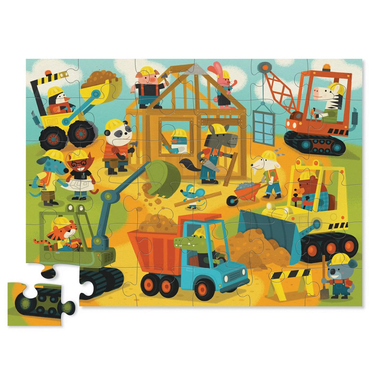36pc Floor Puzzle - Busy Builders | Crocodile Creek