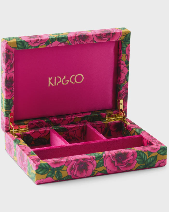 Golden Peony Velvet Jewellery Box - Small | Kip & Co