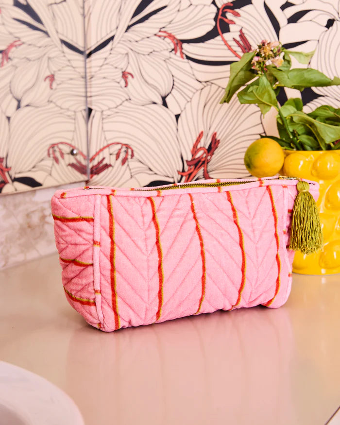 Wategos Soiree Stripe Velvet Toiletry Bag | Kip & Co