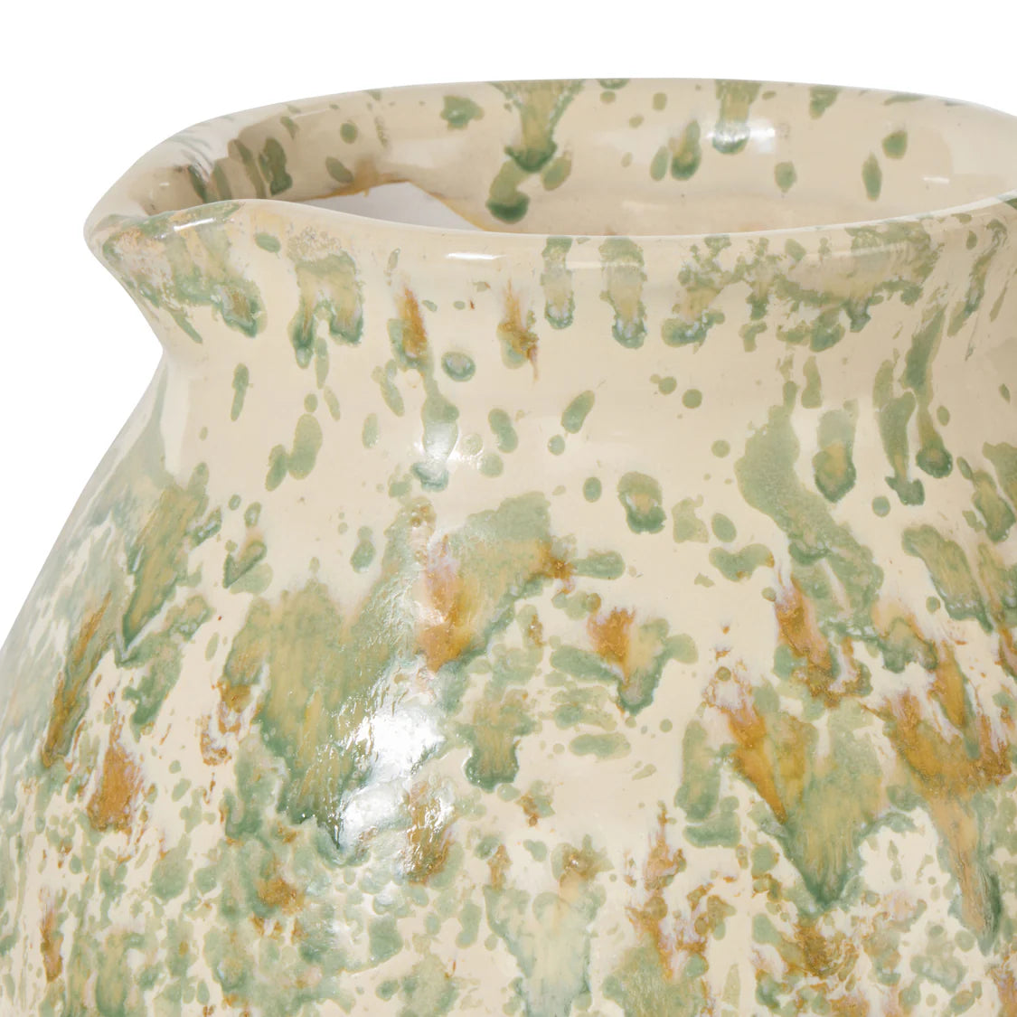 Ellio Vase Reactive Glaze Green & Cream | Society Home