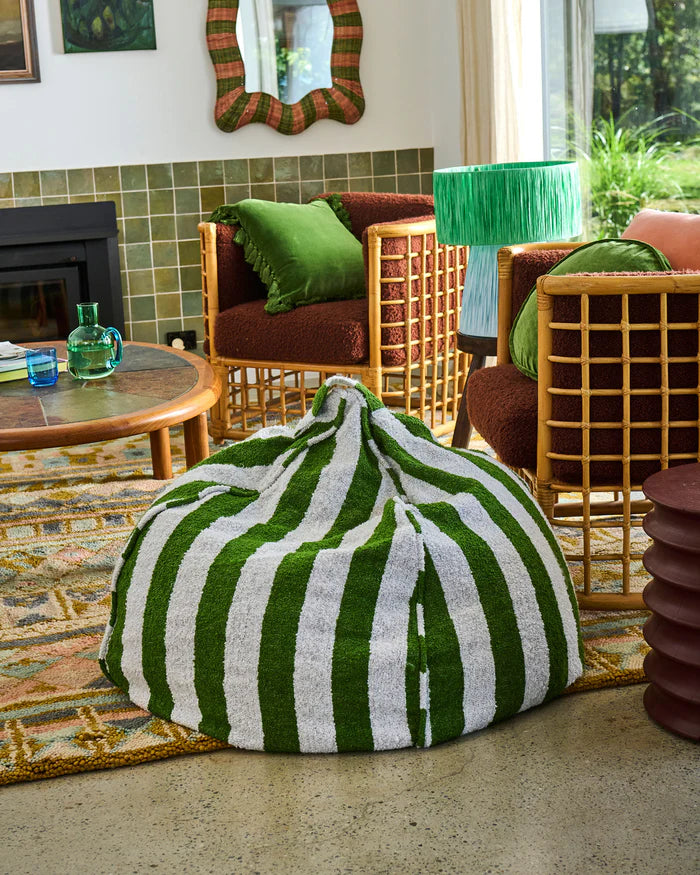 Moss Stripe Boucle Beanbag One Size | Kip & Co