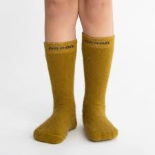 Huka Junior Possum Merino Wool Socks - Ecru Olive | Nooan