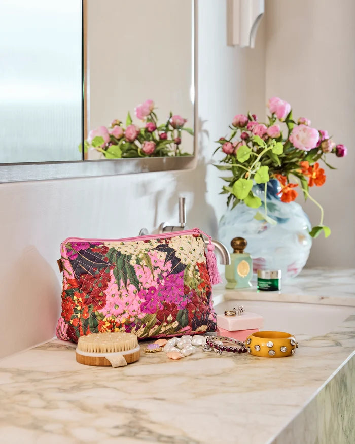 Quilted Cotton Toiletry Purse - Australian Bush Blossom | Kip & Co