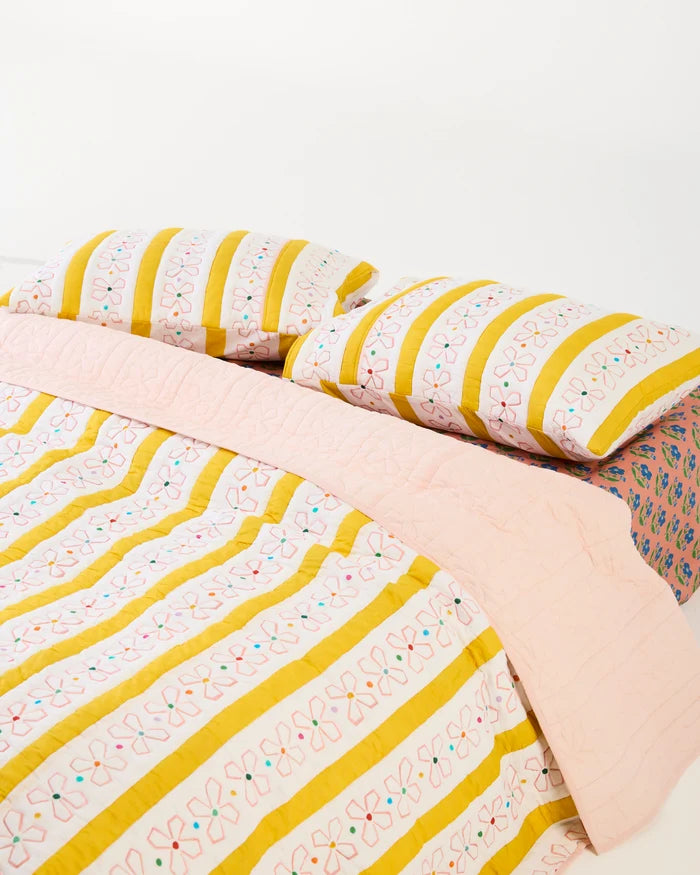 Daisy Chain Organic Cotton Quilted Pillowcases (2pc) | Kip & Co x Anna Spiro