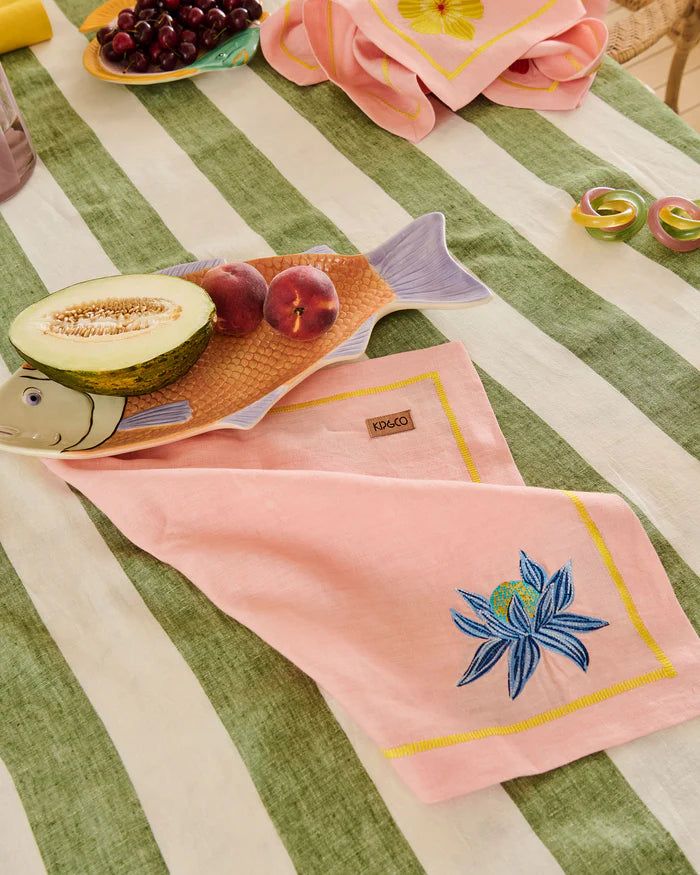 Wild Flower Embroidered 4P Napkin Set | Kip & Co