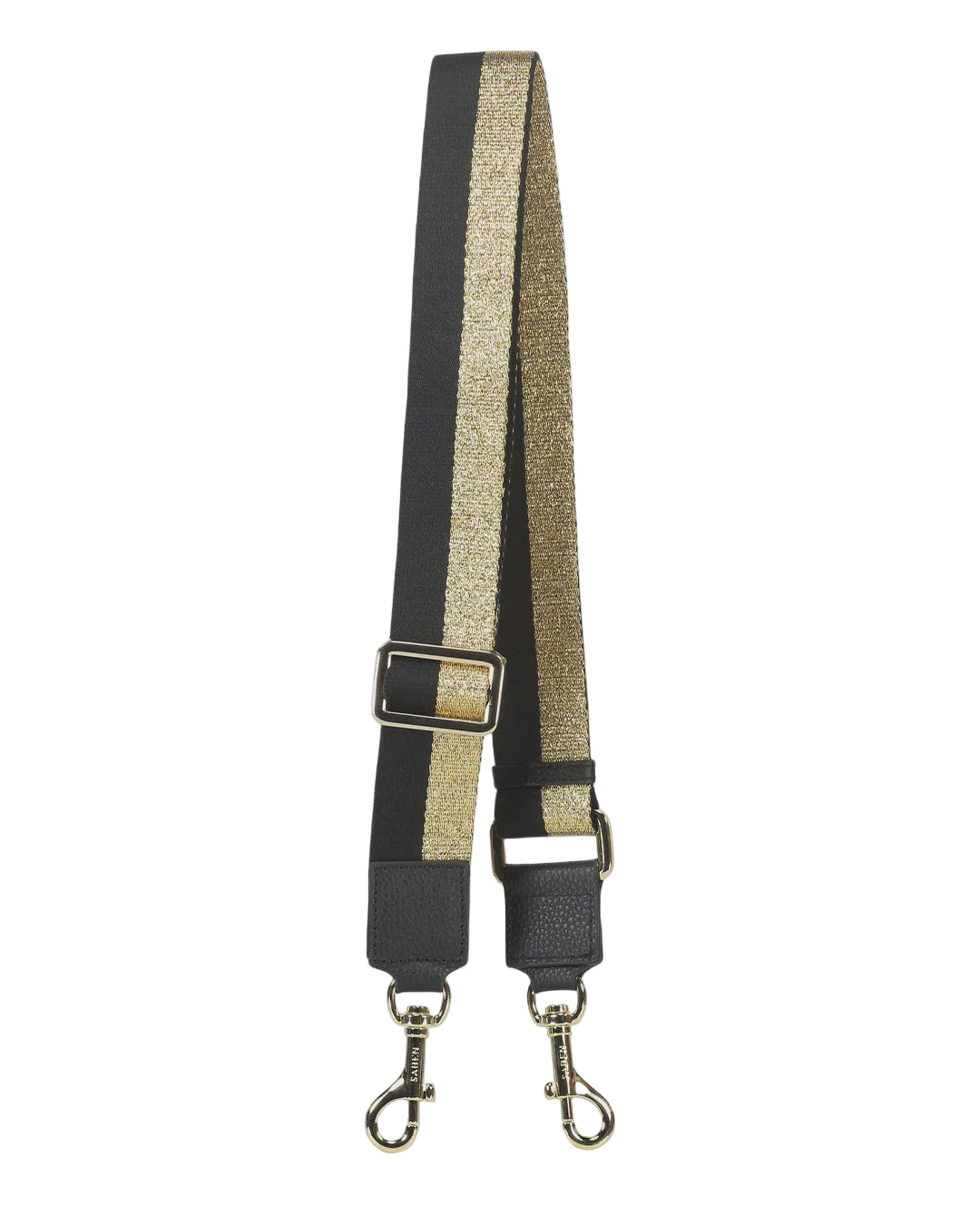 Feature Strap Webbing || Gold + Black Stripe | Saben