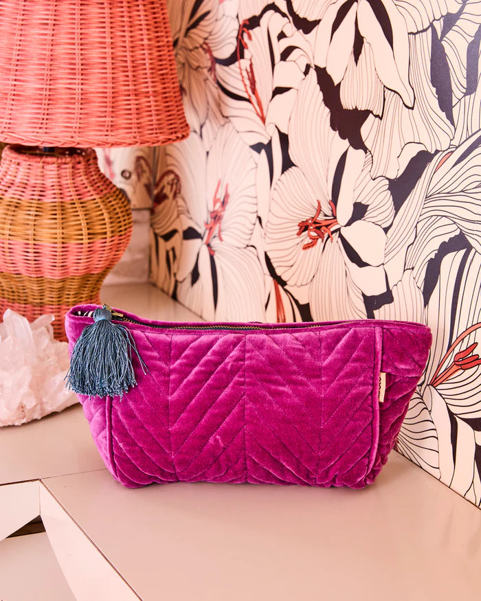Wild Grape Velvet Toiletry Bag | Kip & Co