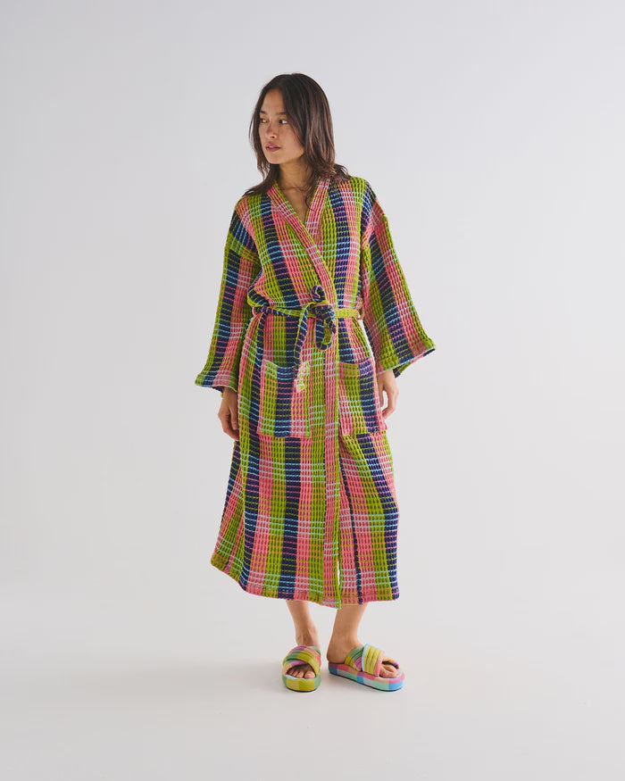 Florida Tartan Waffle Bath Robe | Kip & Co