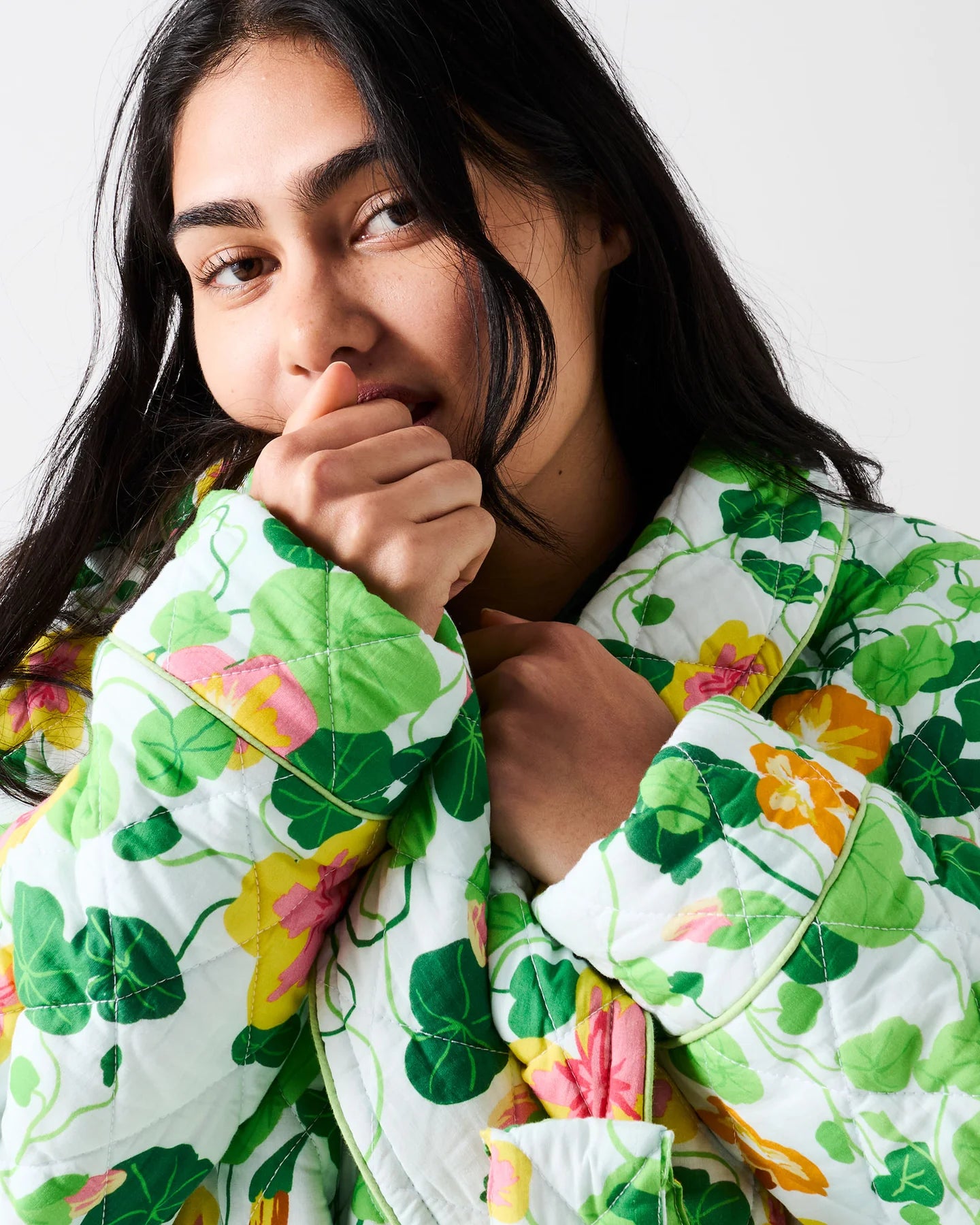 Nasturtium Quilted Cotton Robe | Kip & Co