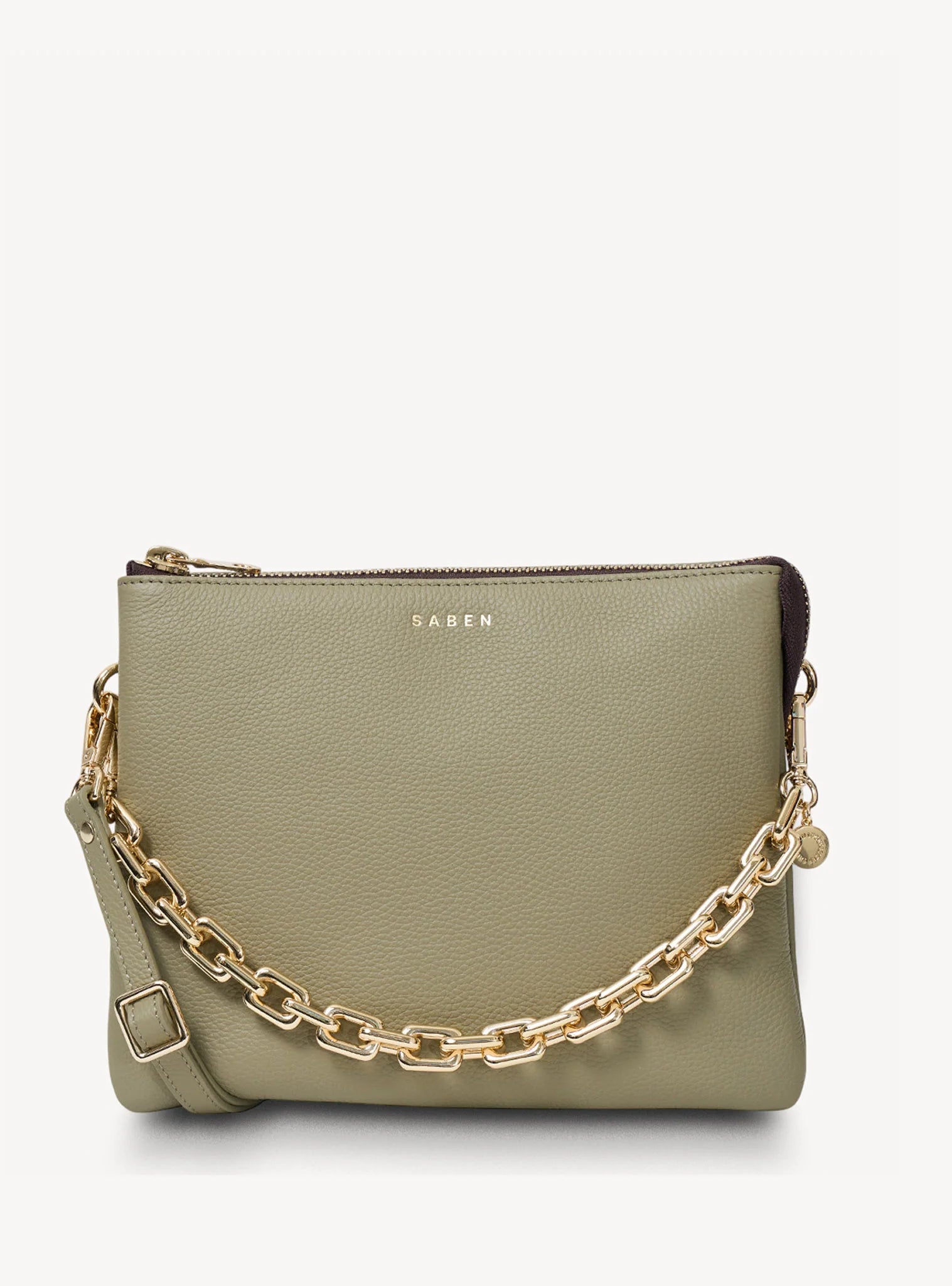 Matilda Crossbody Eucalyptus + Chunky Chain | Saben