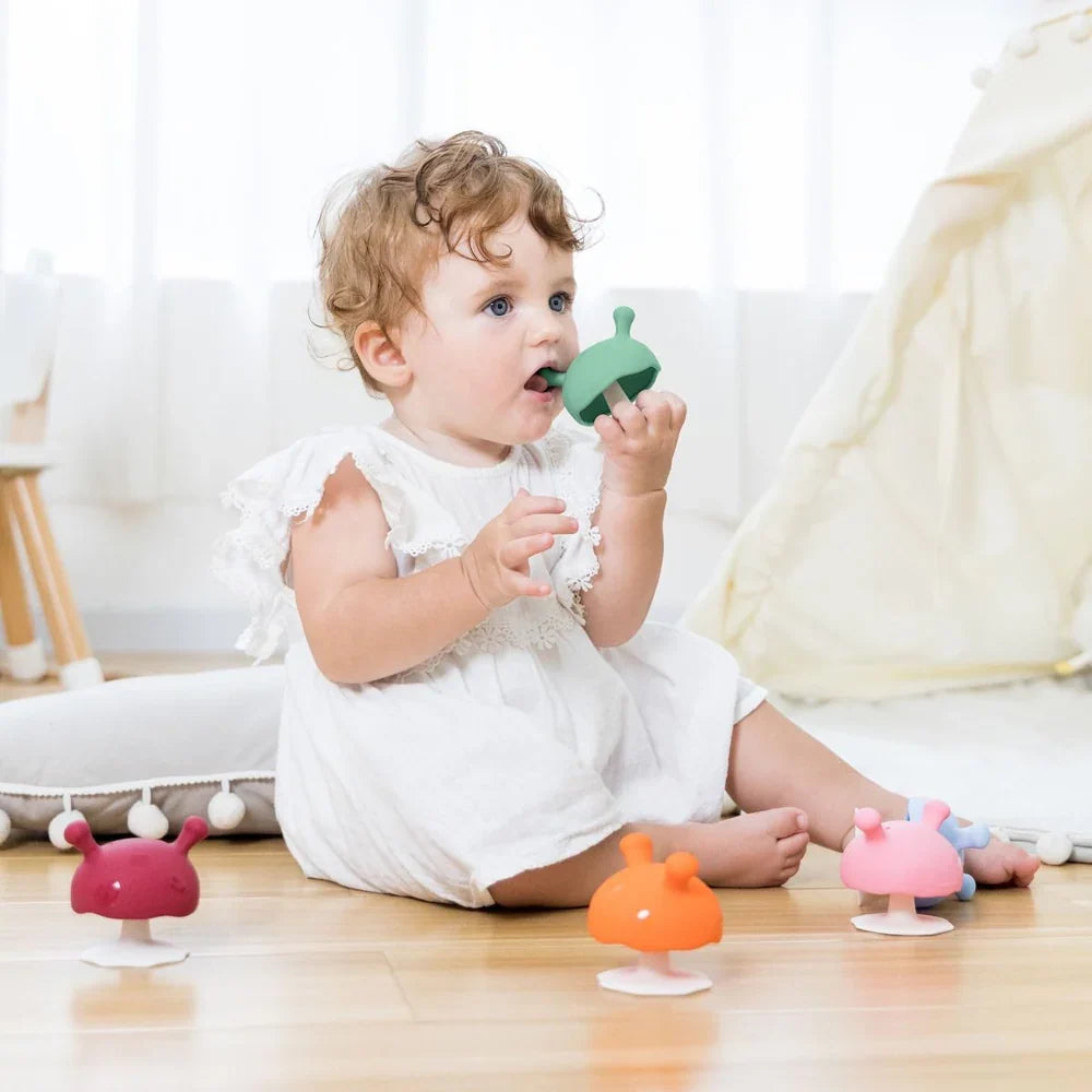 Mushroom Teether - Eucalyptus | Mombella