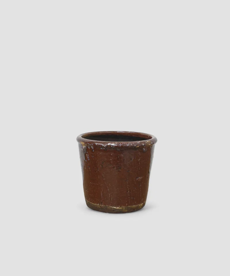 Brown Glazed Terracotta Pot | French Country