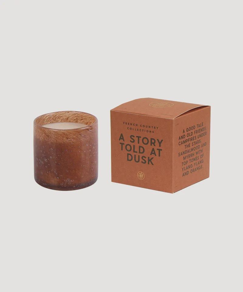 A Story Told at Dusk Glass Candle | French Country