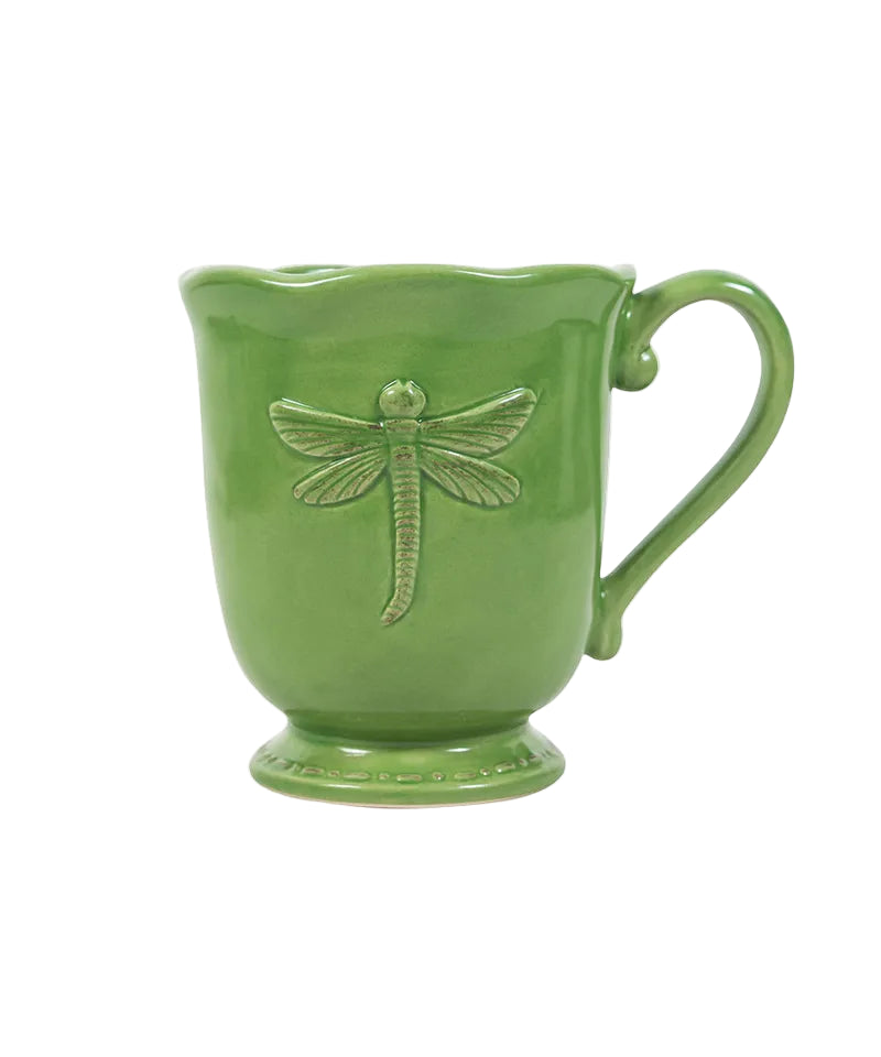 Dragonfly Stoneware Green Mug | French Country