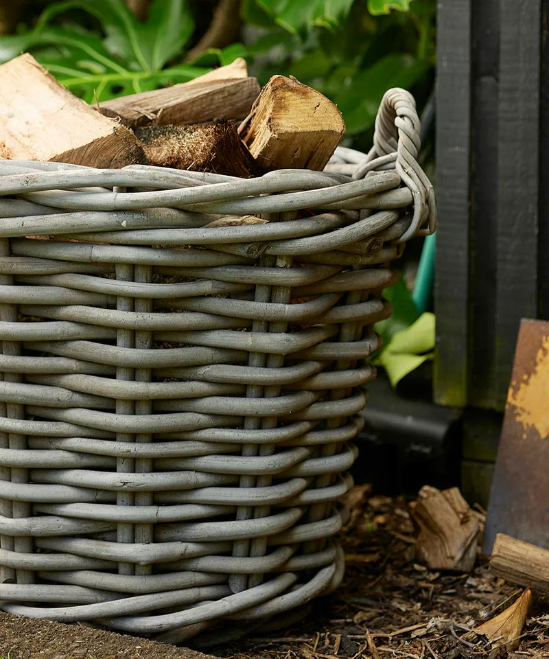 Grove Round Chunky Wood Basket | French Country