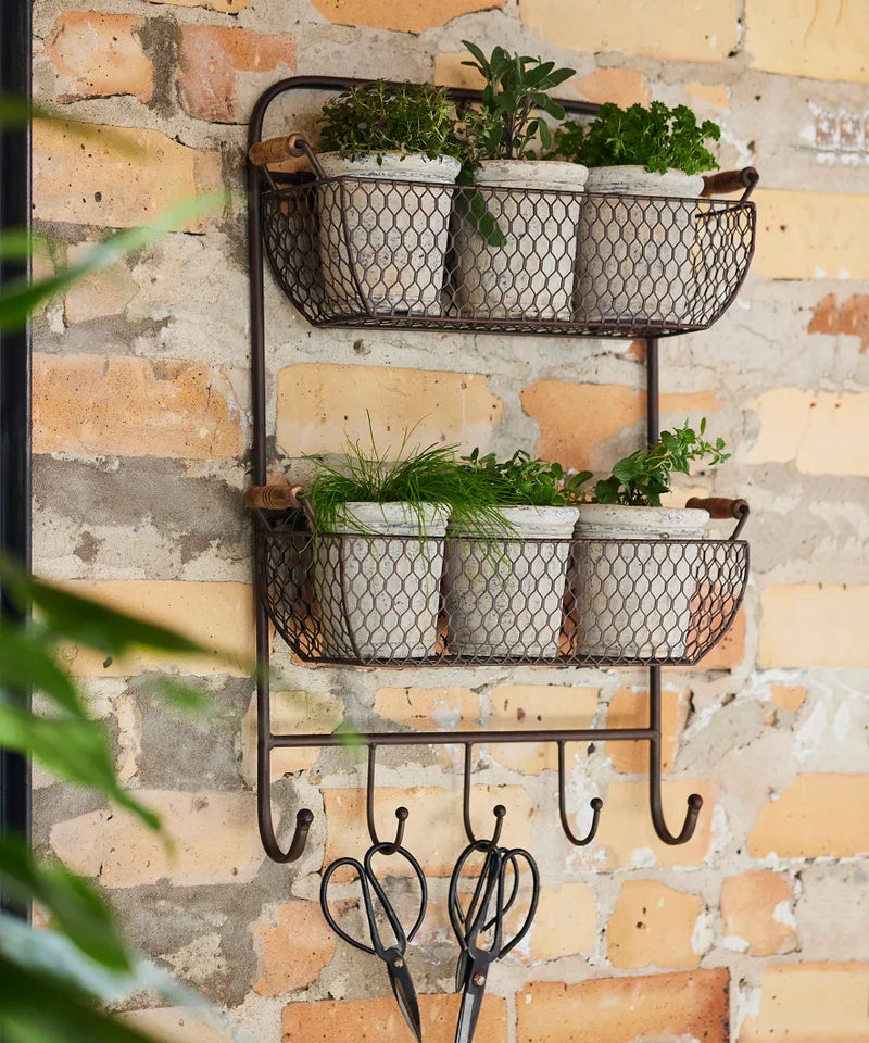 Mesh Wall Shelf - Hooks | French Country