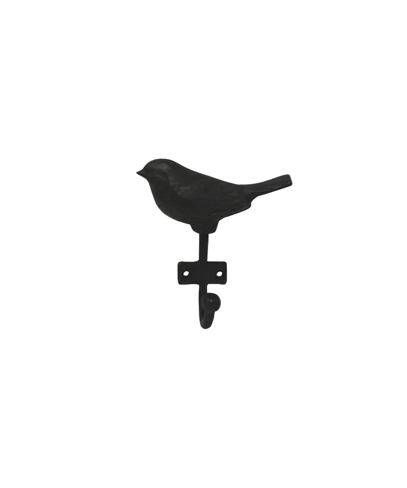 Birdie Iron Wall Hook Black | French Country