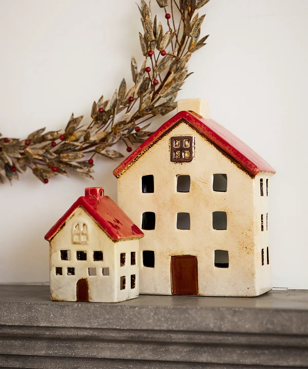 Alsace Tea Light Villa Red White | French Country