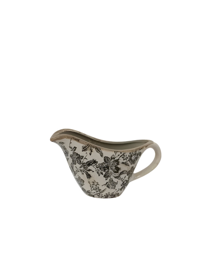 Black Floral Bowl Jug | French Country