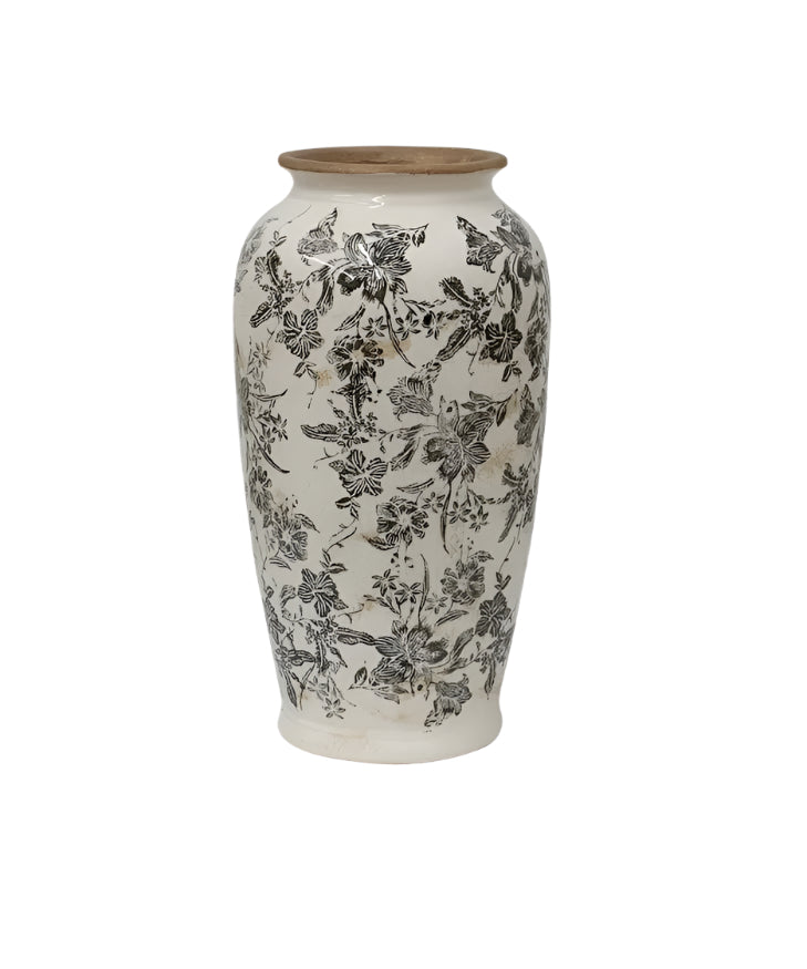 Black Floral Vase Large | French Country