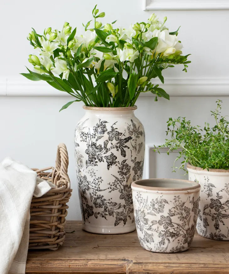 Black Floral Vase Small | French Country