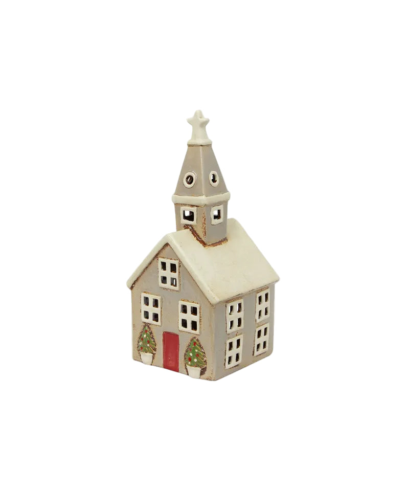 Alsace Tea Light Church Christmas Stone | French Country