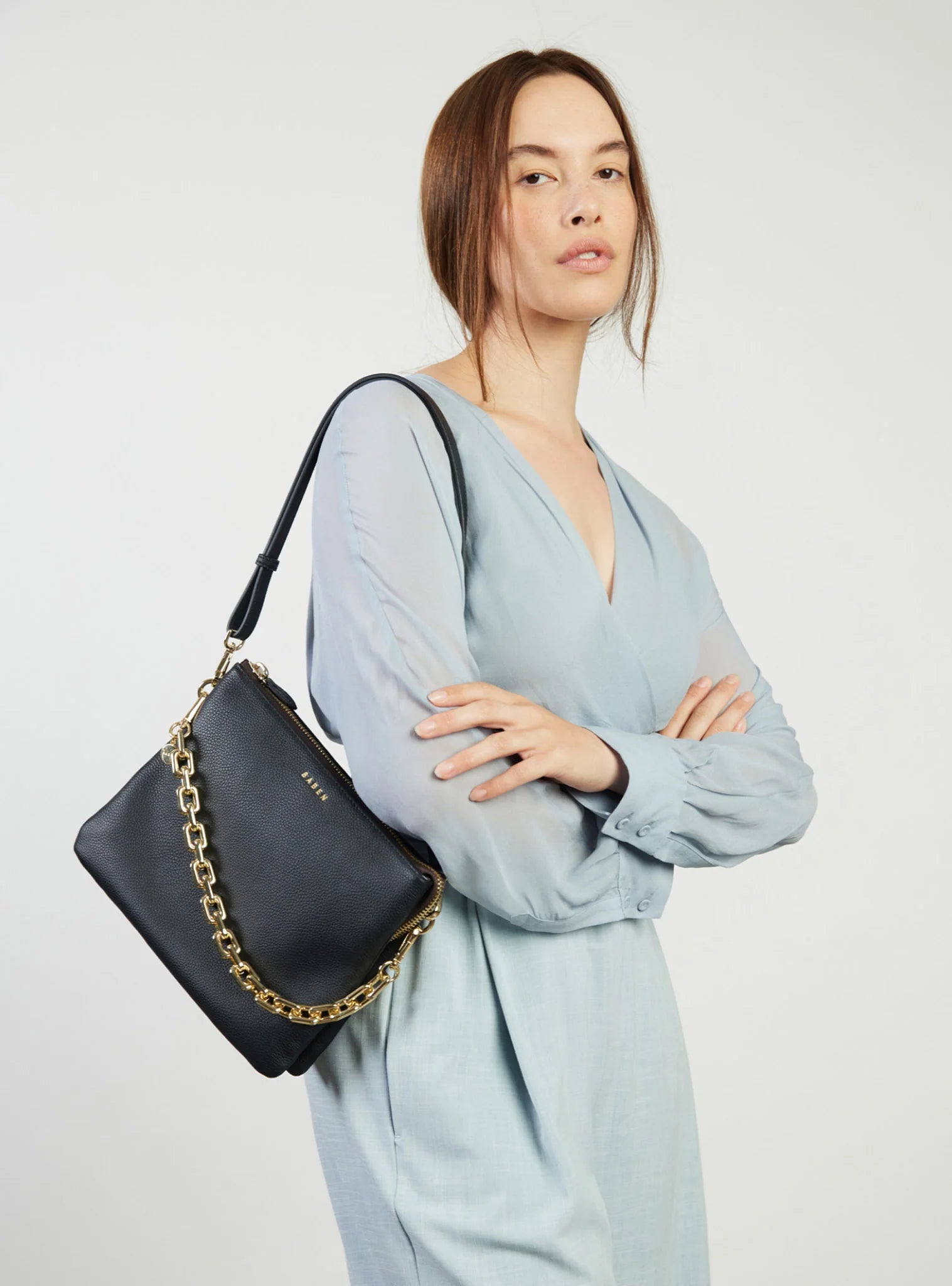 Matilda Crossbody Black + Chunky Chain | Saben