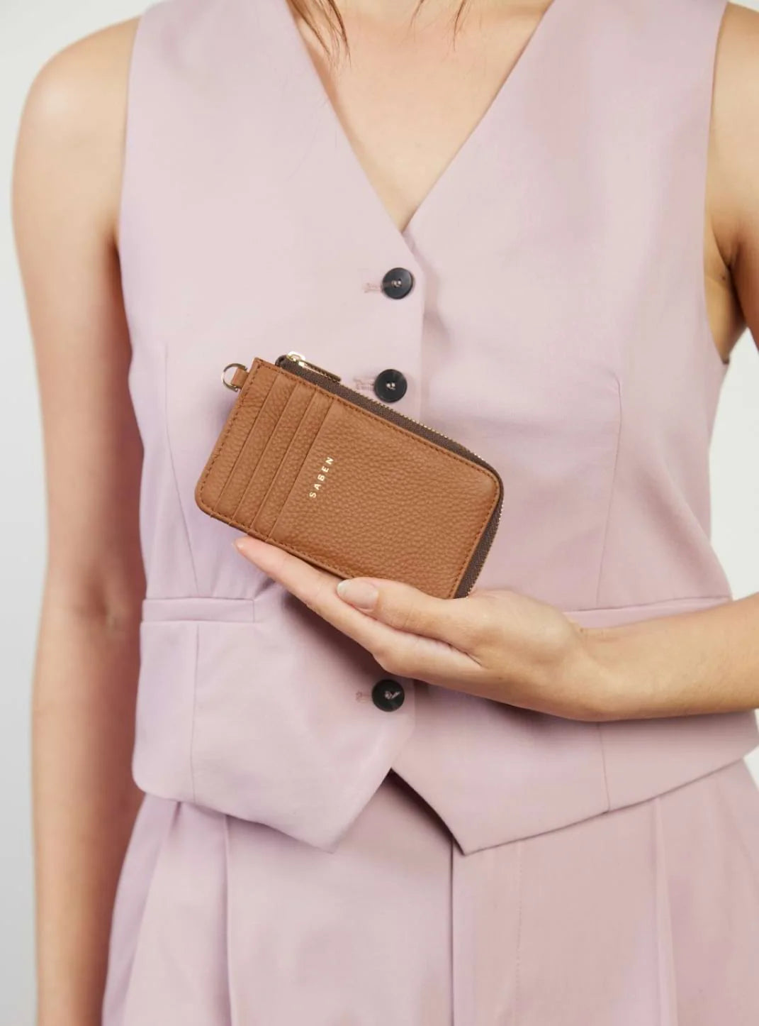Winona Card Holder Tan | Saben