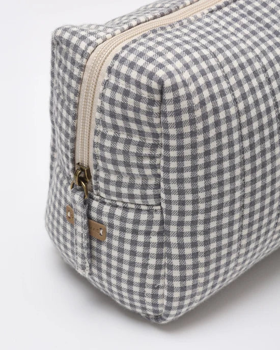 Toiletry Bag - Midnight Gingham | Quincy Mae