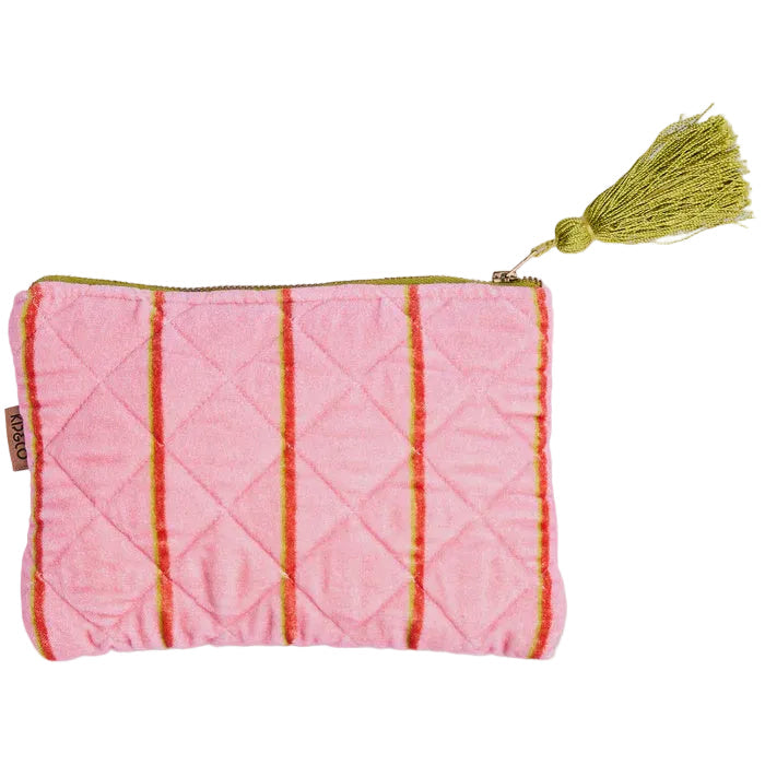 Wategos Soiree Stripe Velvet Cosmetics Purse | Kip & Co
