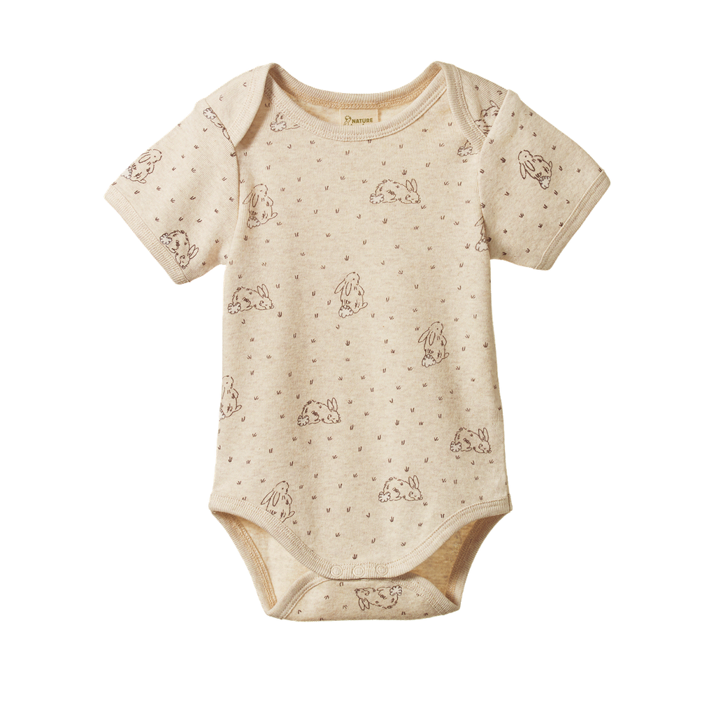 SHORT SLEEVE BODYSUIT - Bramble Burrow Print | Nature Baby