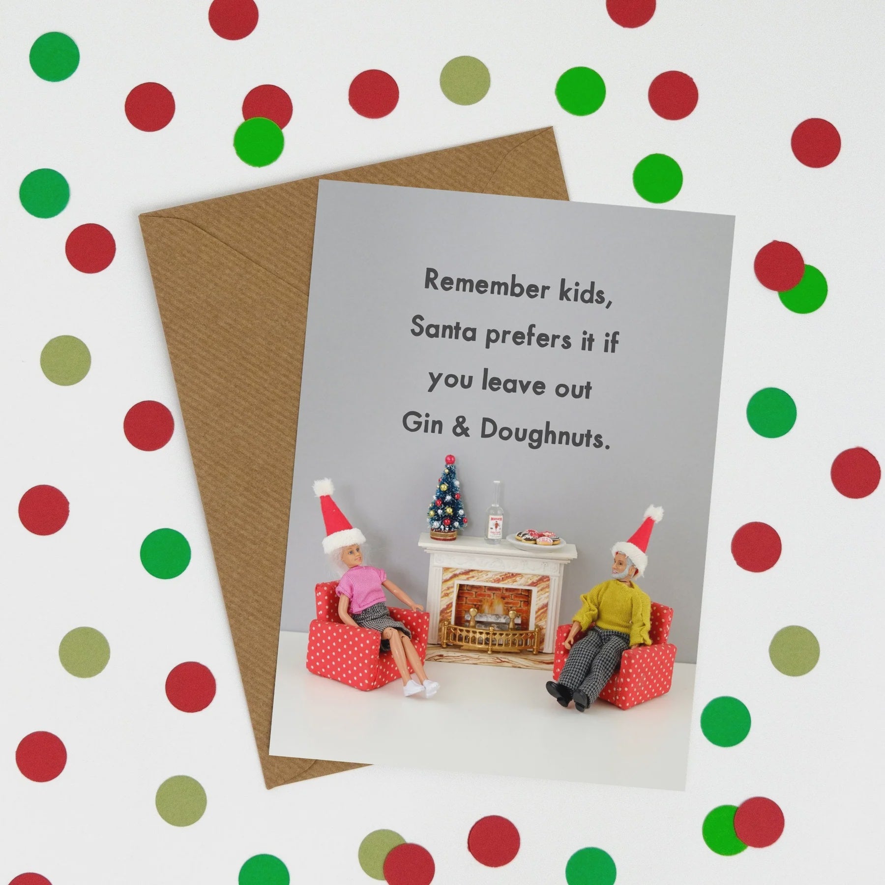 Card - Christmas Gin and Doughnuts | Bold & Bright