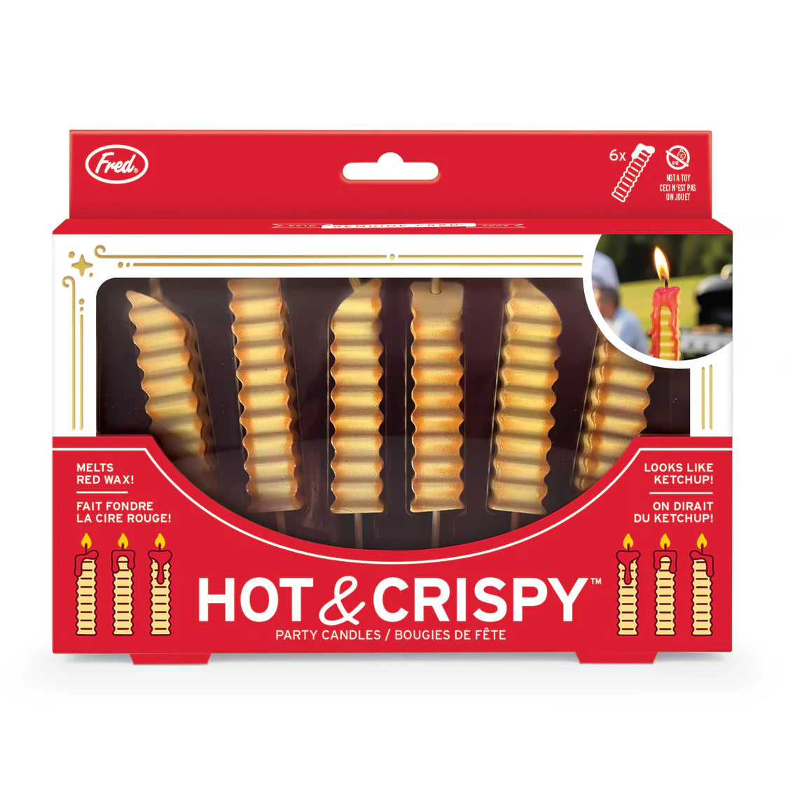 Hot and Crispy Birthday Candles - 6pcs Set Yellow | Fred