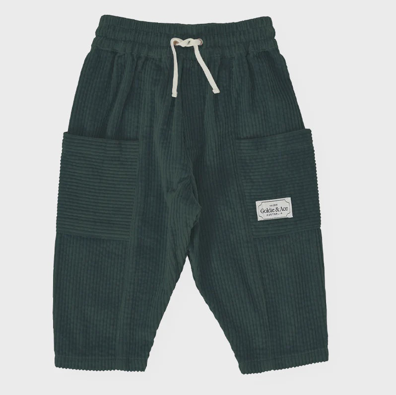 KIT CORDUROY POCKET PANT MOSS | Goldie + Ace