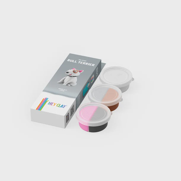 DOG STORY, BULL TERRIER, 3 CANS, 5 COLOUR | Hey Clay