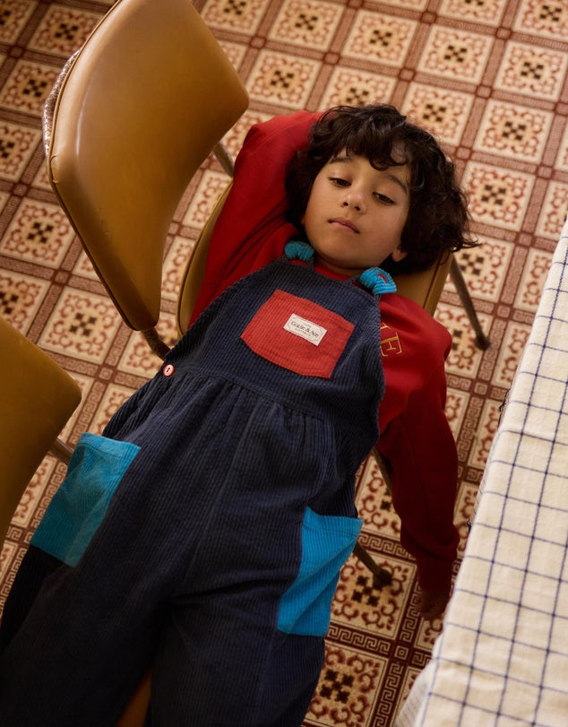 SAMMY CORDUROY COLOUR BLOCK OVERALLS | Goldie + Ace
